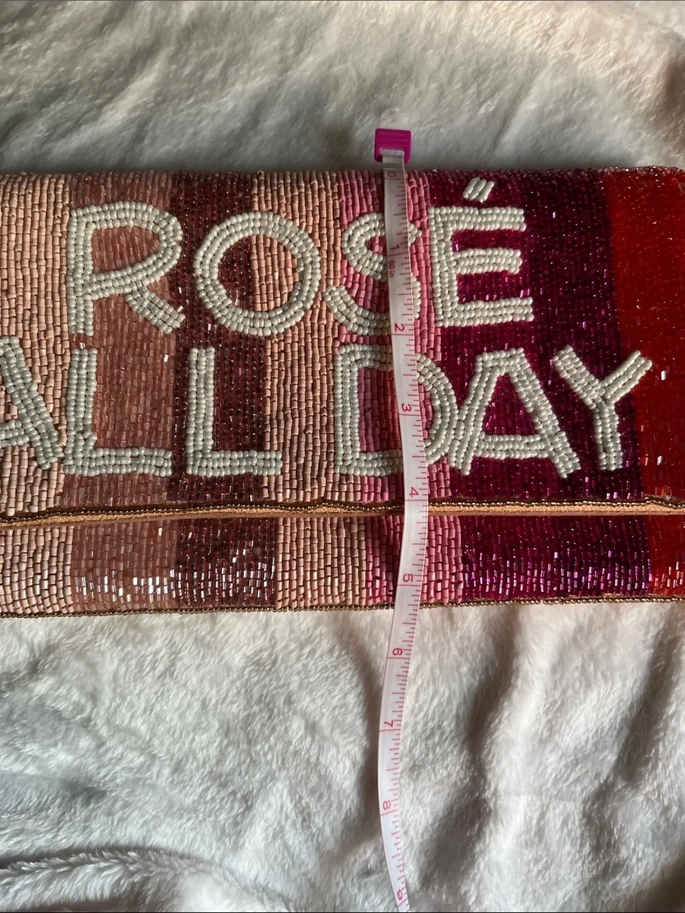 Beaded 'Rosé All Day' Multicolor Clutch Bag